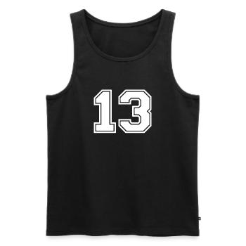 13 - Men's Premium Organic Tank Top - black - Front - AI Model Male 178 light (178cm)