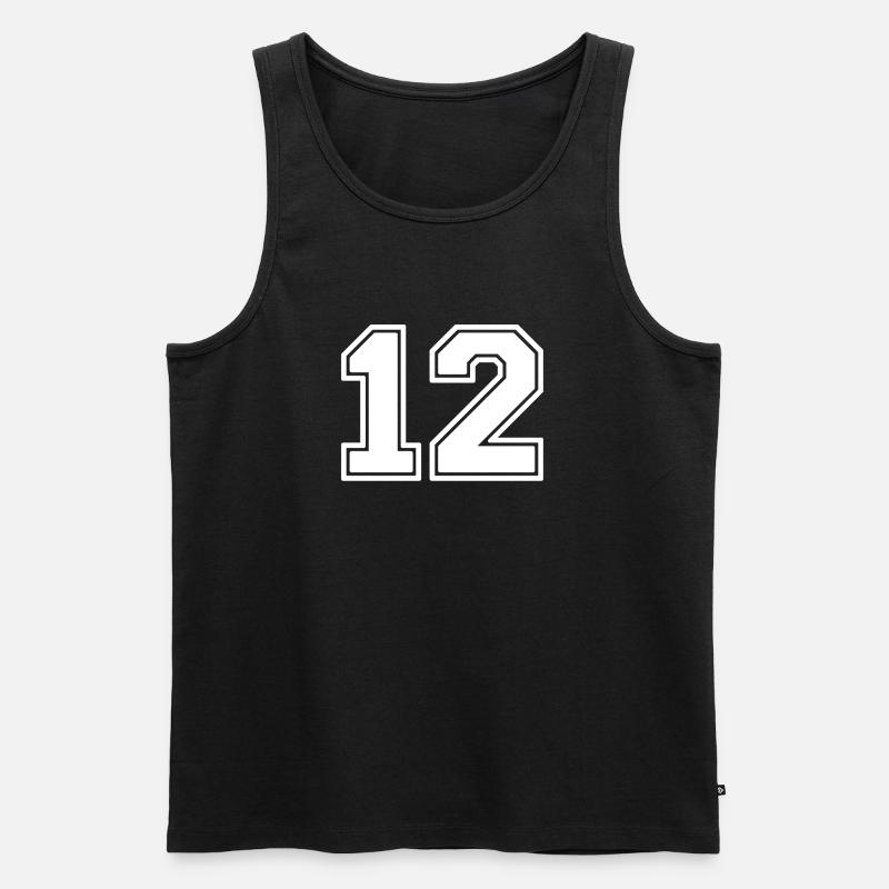 12 - Männer Premium Bio Tank Top - Schwarz