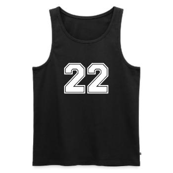 22 - Men's Premium Organic Tank Top - black - Front - Michal (187cm)