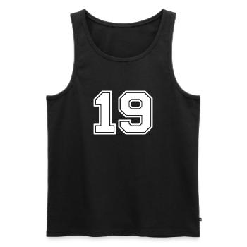 19 - Débardeur bio Premium Homme - noir - Devant - AI Model Male 178 light (178cm)