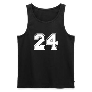24 - Débardeur bio Premium Homme - noir - Devant - AI Model Male 178 light (178cm)