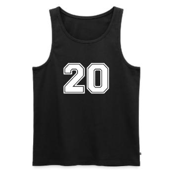20 - Débardeur bio Premium Homme - noir - Devant - AI Model Male 178 light (178cm)