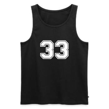 33 - Männer Premium Bio Tank Top - Schwarz - Vorne - AI Model Male 178 light (178cm)