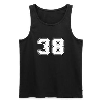 Number 38 - Men's Premium Organic Tank Top - black - Front - Michal (187cm)