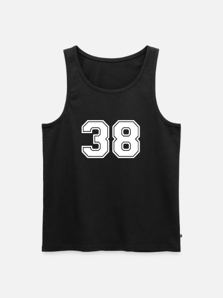 Number 38 - Men's Premium Organic Tank Top - black