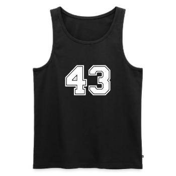 43 - Débardeur bio Premium Homme - noir - Devant - AI Model Male 178 light (178cm)