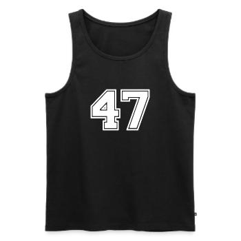 47 - Débardeur bio Premium Homme - noir - Devant - AI Model Male 178 light (178cm)