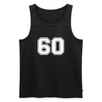 60 - Men's Premium Organic Tank Top - black - Front - AI Model Male 178 light (178cm)