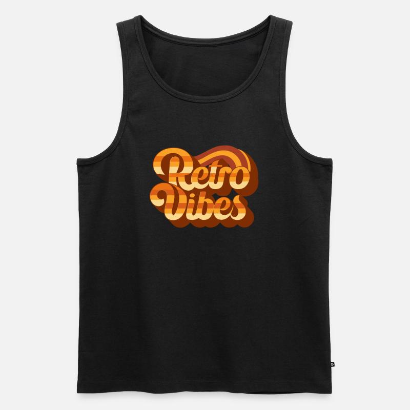 Retro-Vibes - Männer Premium Bio Tank Top - Schwarz