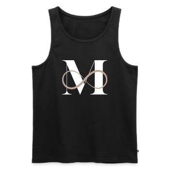 Lettre m infinie - Débardeur bio Premium Homme - noir - Devant - AI Model Male 178 light (178cm)