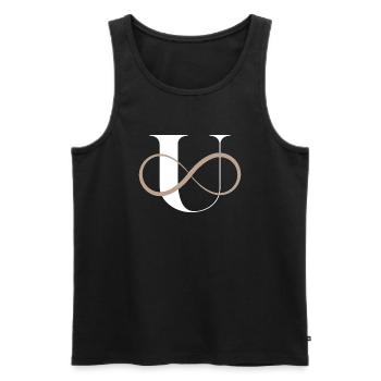 Infinite Letter u - Men's Premium Organic Tank Top - black - Front - AI Model Male 178 light (178cm)