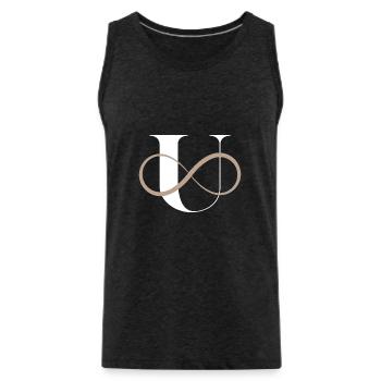 Infinite Letter u - Men's Premium Organic Tank Top - charcoal grey - Front - Alexander (188cm)