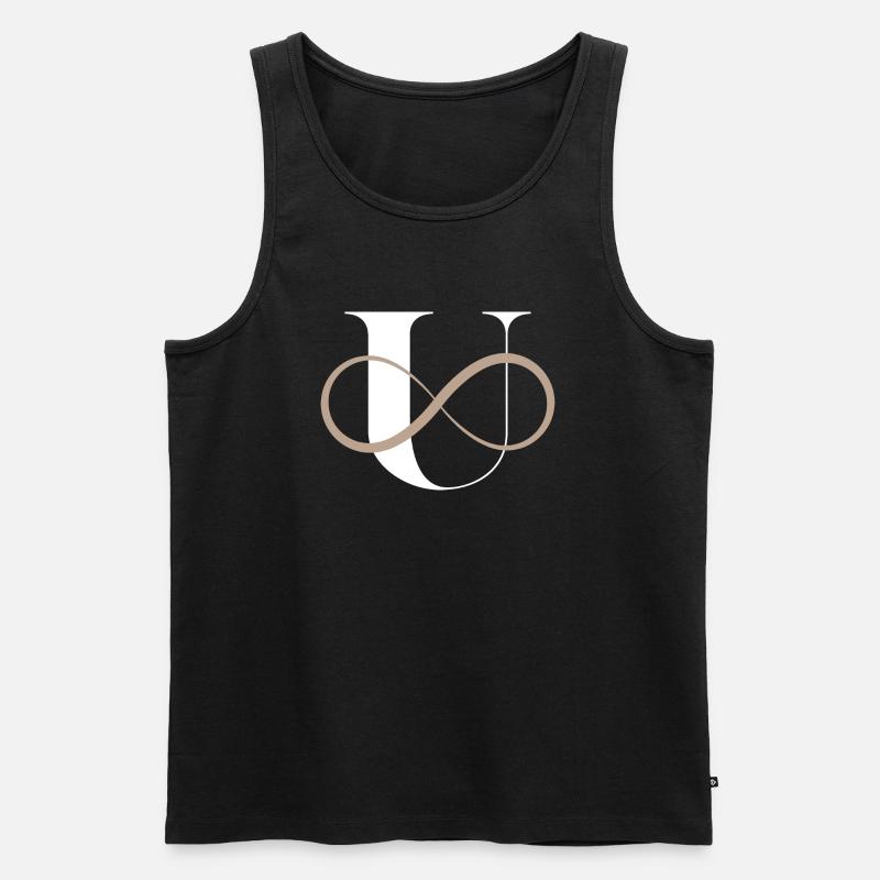 Unendlicher Buchstabe u - Männer Premium Bio Tank Top - Schwarz