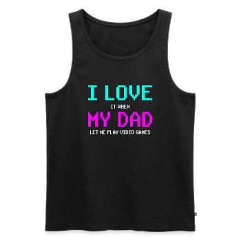 Gamer Gaming I love my dad - Männer Premium Bio Tank Top - Schwarz - Vorne - AI Model Male 178 light (178cm)