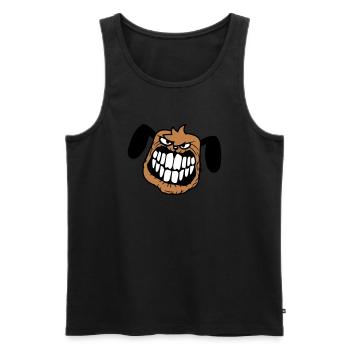 chien monstre méchant dangereux dents sourire sourire - Débardeur bio Premium Homme - noir - Devant - AI Model Male 178 light (178cm)