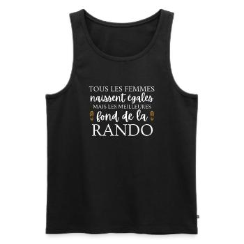 Frau und Wanderer / Humorvolle Wanderin - Männer Premium Bio Tank Top - Schwarz - Vorne - AI Model Male 178 light (178cm)
