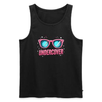 Undercover Speech - Sunglasses Design - Men's Premium Organic Tank Top - black - Front - AI Model Male 178 light (178cm)