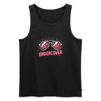 Funny Sunglasses and Undercover Speech Costume - Men's Premium Organic Tank Top - black - Front - AI Model Male 178 light (178cm)