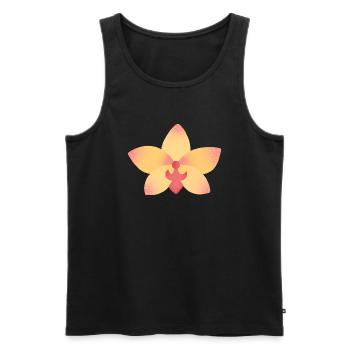 orangefarbene rosa Orchideenblüte - Männer Premium Bio Tank Top - Schwarz - Vorne - AI Model Male 178 light (178cm)