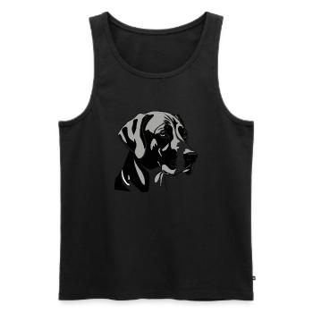 Labrador Retriever Kopf - Pet Dog Sticker - Männer Premium Bio Tank Top - Schwarz - Vorne - Michal (187cm)