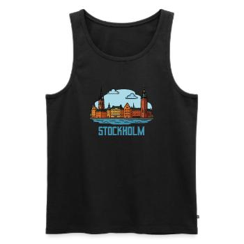 stockholm city - Männer Premium Bio Tank Top - Schwarz - Vorne - Michal (187cm)