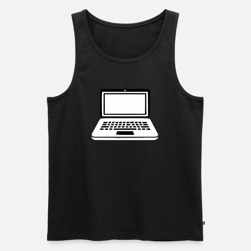 laptop - Männer Premium Bio Tank Top - Schwarz