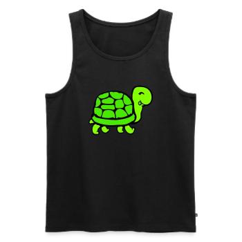 tortue mignon mignon drôle carapace de tortue - Débardeur bio Premium Homme - noir - Devant - Michal (187cm)
