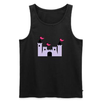 castle - Men's Premium Organic Tank Top - black - Front - AI Model Male 178 light (178cm)