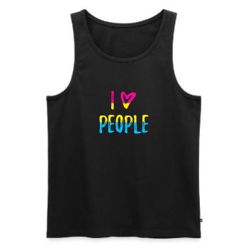 J'adore les gens qui disent Pansexual Pride CSD - Débardeur bio Premium Homme - noir - Devant - Michal (187cm)