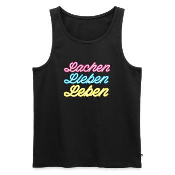 Lachen Lieben Leben - Männer Premium Bio Tank Top - Schwarz - Vorne - AI Model Male 178 light (178cm)