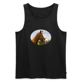 Horse. Pferd. - Männer Premium Bio Tank Top - Schwarz - Vorne - Michal (187cm)