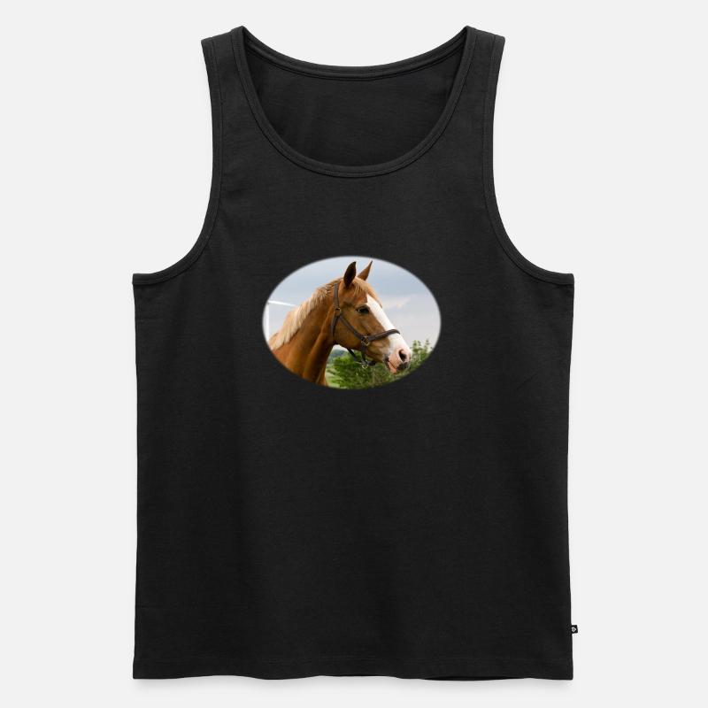 Horse. Pferd. - Männer Premium Bio Tank Top - Schwarz