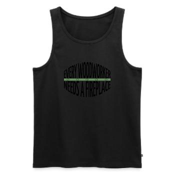 lumberman carpenter joke chop wood - Männer Premium Bio Tank Top - Schwarz - Vorne - Michal (187cm)