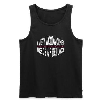 outils forestier amour bday charpentier blagues exploitation forestière - Débardeur bio Premium Homme - noir - Devant - Michal (187cm)