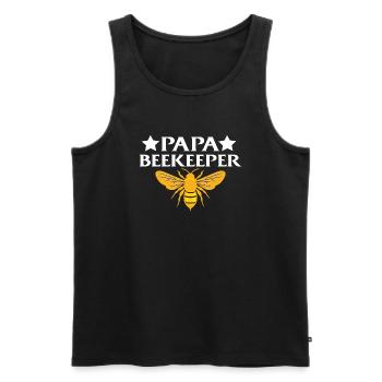Papa Beekeeper - Männer Premium Bio Tank Top - Schwarz - Vorne - Michal (187cm)