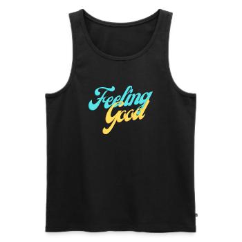 T-shirt personnalisé Feeling Good - Débardeur bio Premium Homme - noir - Devant - Michal (187cm)