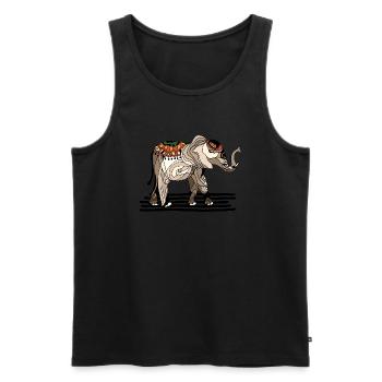 Éléphant - Débardeur bio Premium Homme - noir - Devant - Michal (187cm)
