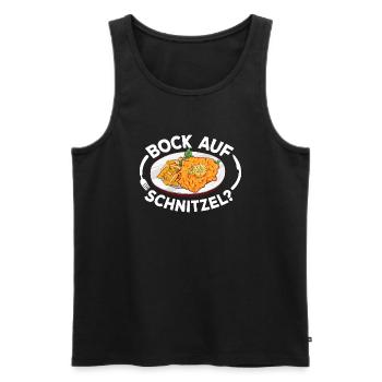 Bock auf Schnitzel mit Pommes - Männer Premium Bio Tank Top - Schwarz - Vorne - Michal (187cm)