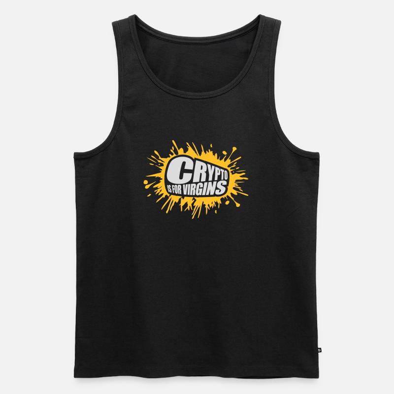 crypto is for virgins - Männer Premium Bio Tank Top - Schwarz