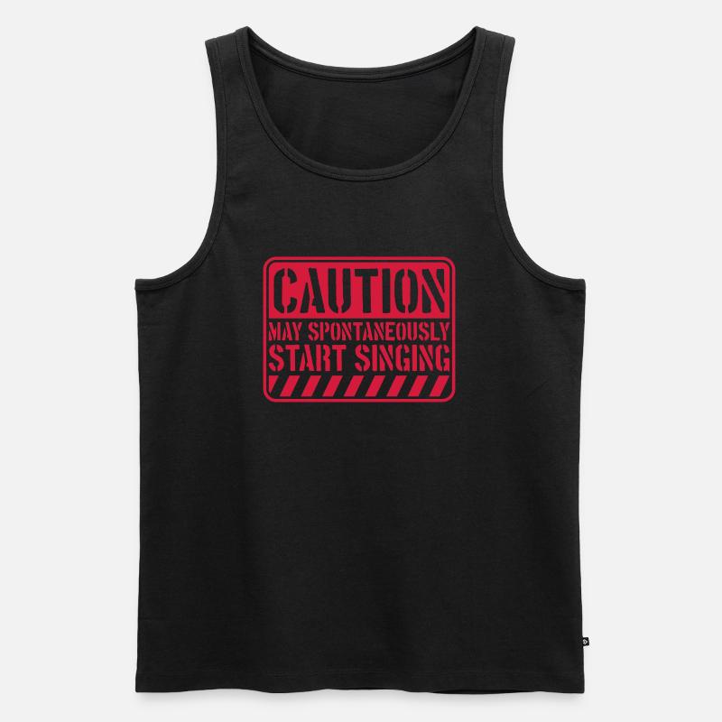 may spontaneously start singing - Männer Premium Bio Tank Top - Schwarz