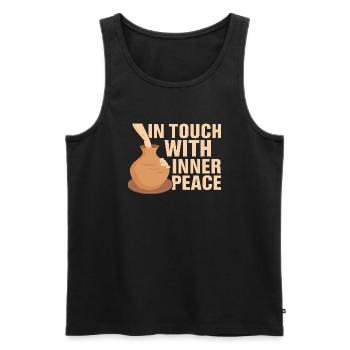 In Touch With Inner Peace Pottery - Men's Premium Organic Tank Top - black - Front - Michal (187cm)