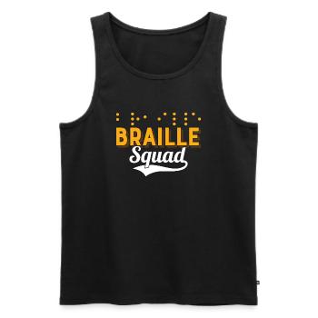 Braille Squad Blindness Impaired Braille Dots - Männer Premium Bio Tank Top - Schwarz - Vorne - Michal (187cm)