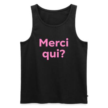 Merci qui - Débardeur bio Premium Homme - noir - Devant - Michal (187cm)