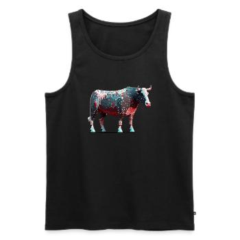 Der surrealistische Stier - Männer Premium Bio Tank Top - Schwarz - Vorne - Michal (187cm)