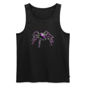Bunte und bedrohlich wirkende große Spinne - Männer Premium Bio Tank Top - Schwarz - Vorne - AI Model Male 178 light (178cm)