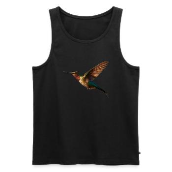 De nombreuses espèces de colibris sont en voie de disparition - Débardeur bio Premium Homme - noir - Devant - AI Model Male 178 light (178cm)