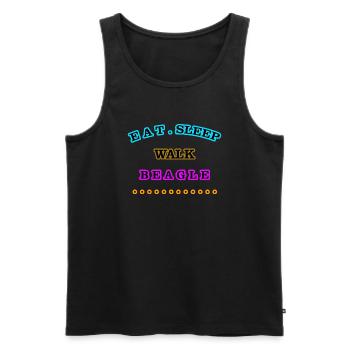 Eat, Sleep, Walk, Beagle - Men's Premium Organic Tank Top - black - Front - AI Model Male 178 light (178cm)