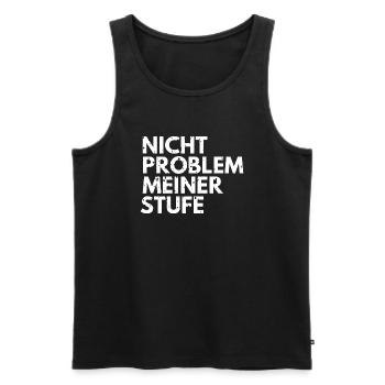 Nicht Problem meiner Stufe - lustiger Spruch - Männer Premium Bio Tank Top - Schwarz - Vorne - AI Model Male 178 light (178cm)