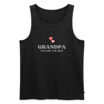 Grand-père, tu es le meilleur - Débardeur bio Premium Homme - noir - Devant - Michal (187cm)