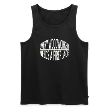 Chop bois bûcheron citation charpentier sexy T-shirts - Débardeur bio Premium Homme - noir - Devant - Michal (187cm)